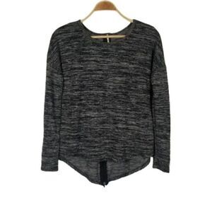 POOF! Stretchy Dark Gray Knit Back Zipper Tunic